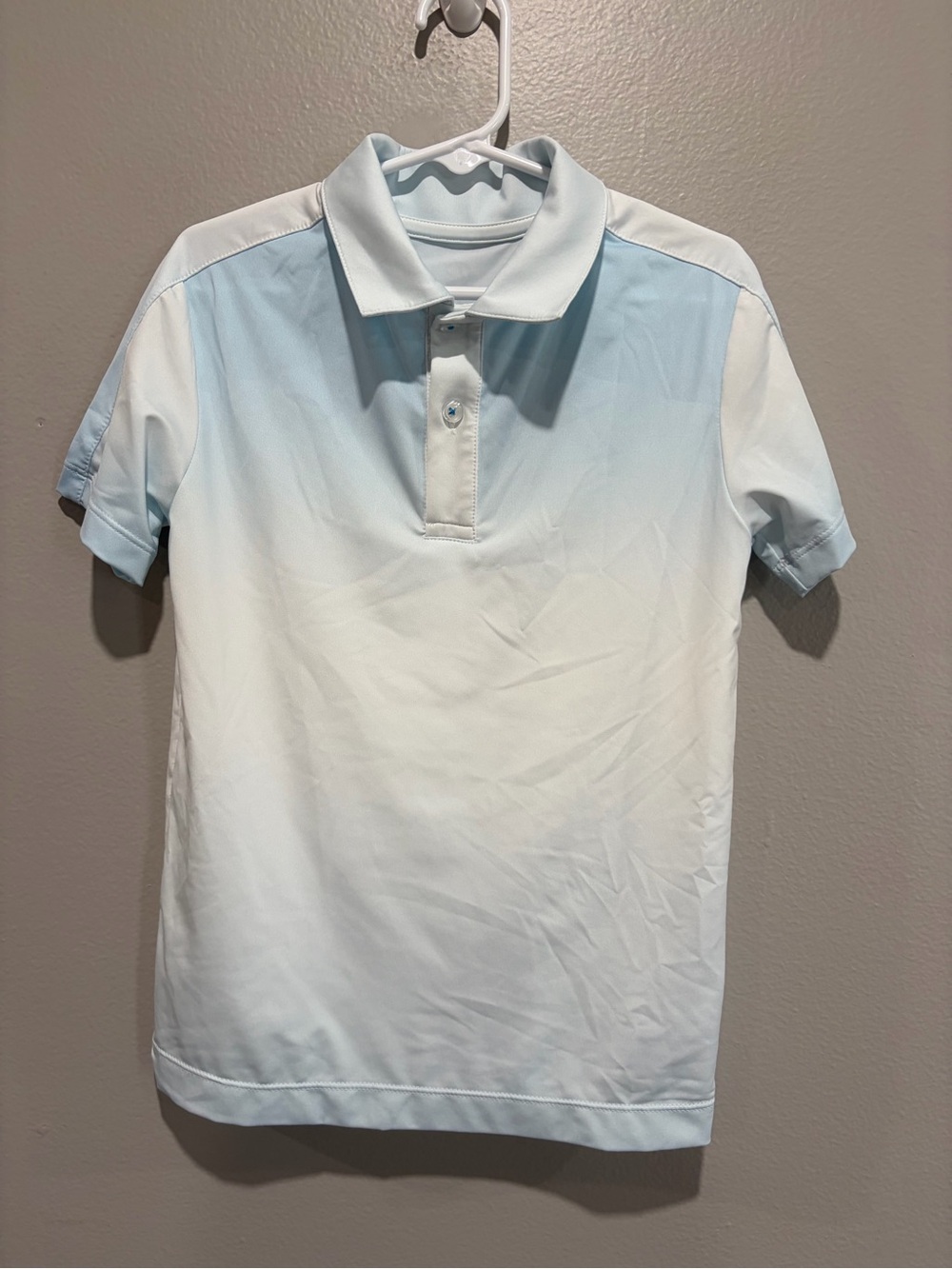 Girl’s Sofibella Light Blue & White Ombre performance tennis Polo